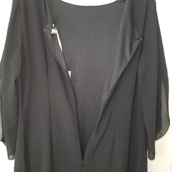 Grace Karin Dress Womens L Black Open Slit Sleeve Lined Classic Midi Minimalist - Picture 5 of 13